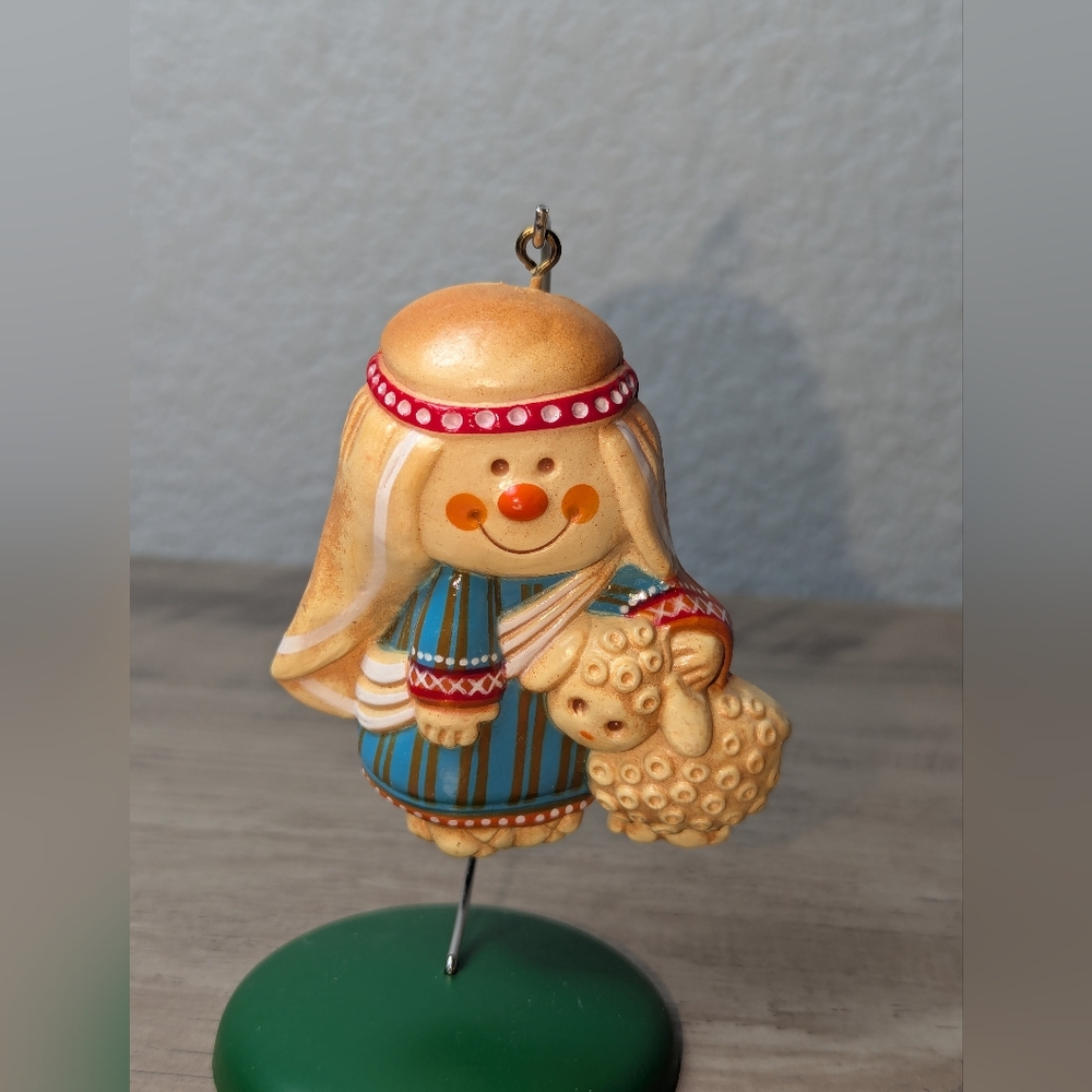 1976 Vintage Hallmark Shepherd and Lamb Christmas Ornament. Hallmark